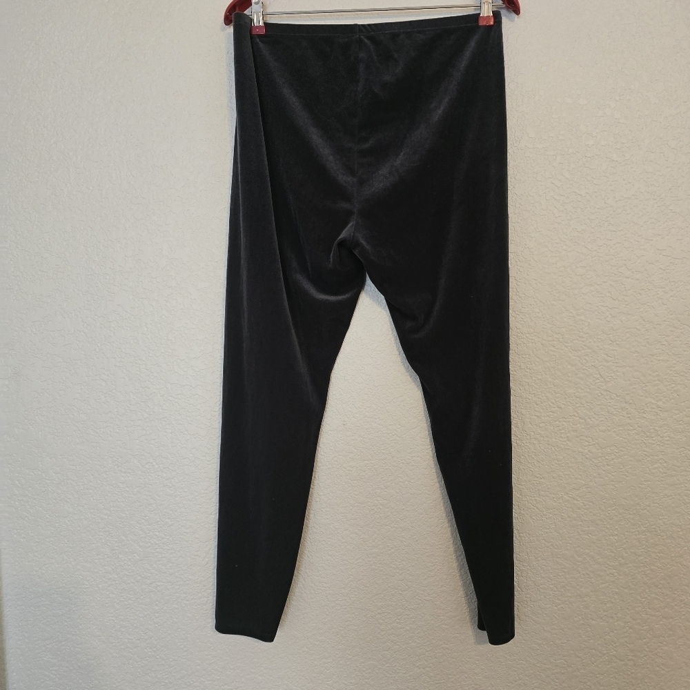 Eileen Fischer Stretch Velvet Knit Ankle Length Leggings Large Charcoal Gray - Picture 9 of 10